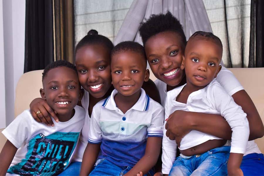 Nyaboke children Achieng Marie, Ethan Omari, Otieno Benjie, Hawi Nyakundi.