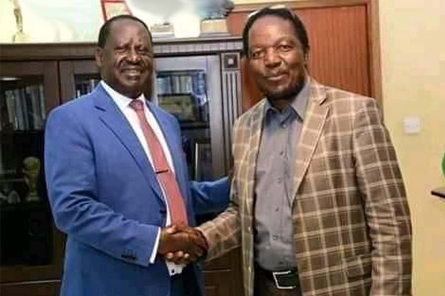 ODM leader Raila Amollo Odinga and Hon Timothy Bosire, Nyamira aspirant governor and former MP Kitutu Masaba