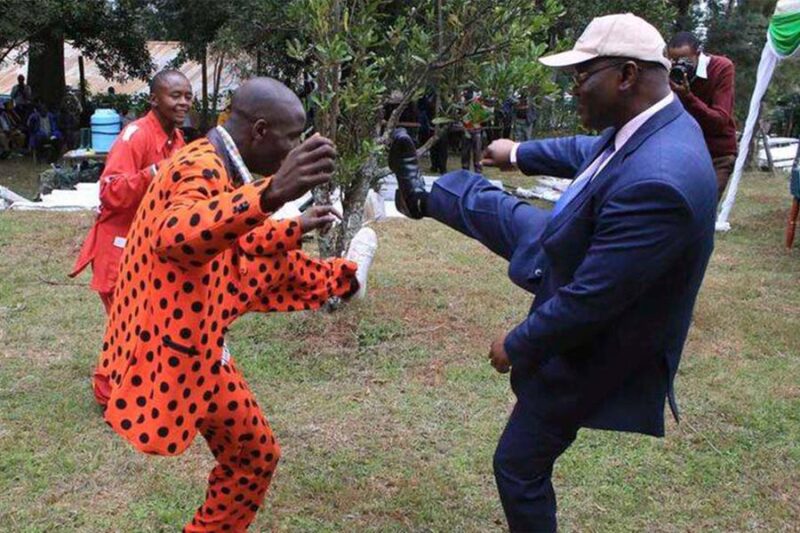 Shooting dance by Chris Embarambamba and Governor James Ongwae Kisii County