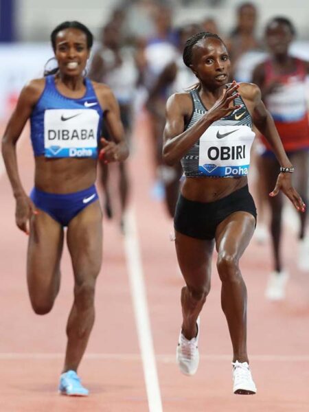 5,000 meters World Championship Hellen Onsando Obiri competing with Dibaba at Doha, Qatar