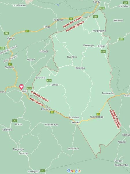 Nyamira County map, photos, and postal code