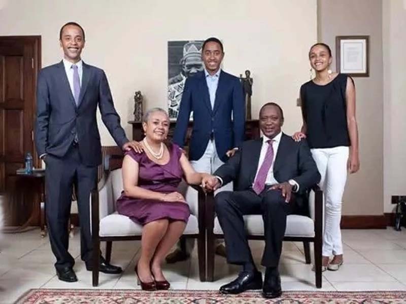 President Uhuru, Wife Margret, children Jomo, Jaba, and Ngina Kenyatta