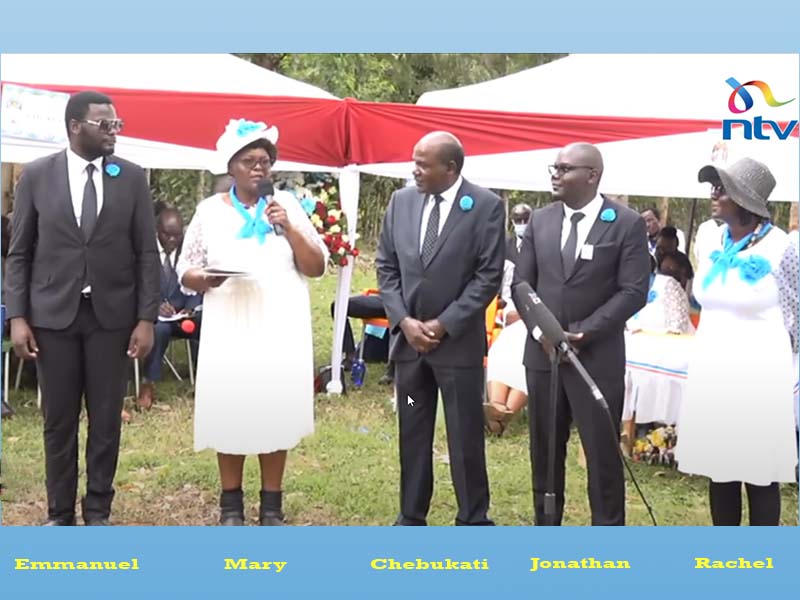 Chebukati Family; son Emmanuel, wife Mary, son Jonathan, and daughter Rachel