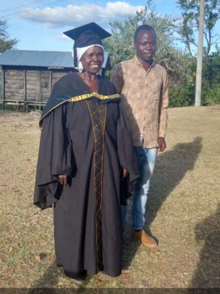 Deceased JKUAT Student Michael Kibet and his mother during graduation 2021