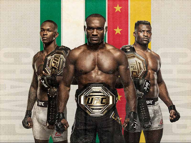 You are currently viewing Three African UFC Champions: Ngannou, Usman, & Adesanya – List of Top 3 UFC Fighters Africa